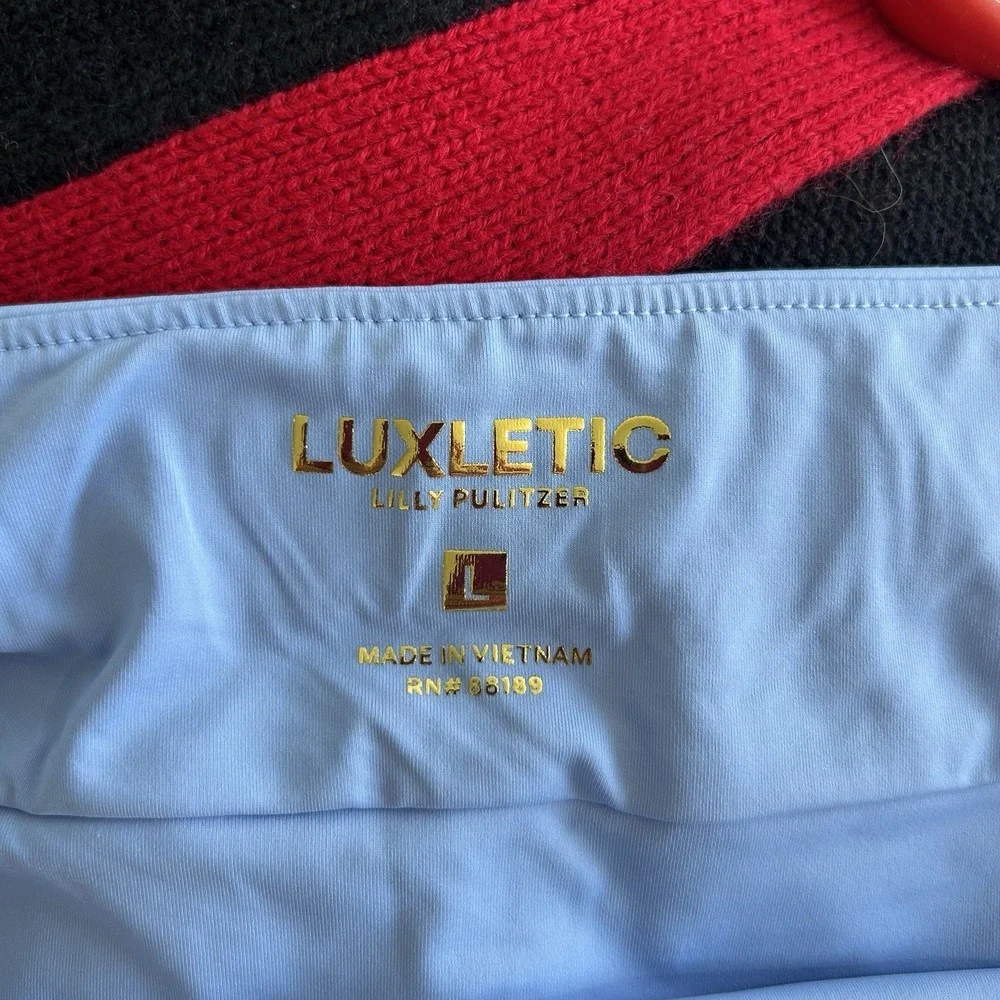 LILLY PULITZER Bicci Luxletic Running Short BLUE PLUMES IN BLOOM Size Large NWT - Picture 6 of 8